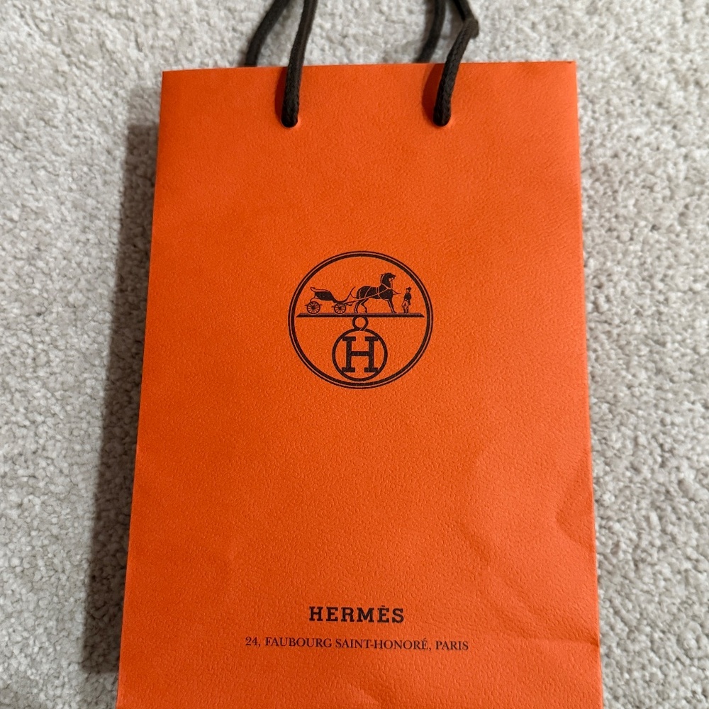 Authentic Hermes Orange Gift Paper Shopping Bag - Small - 8x6
